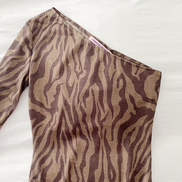 Hansen & Gretel / Revolve Misha One Shoulder Bodysuit in Zebra Print NWT - Picture 10 of 12